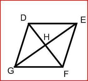 In parallelogram defg, dh = x + 5, hf = 2y, gh = 4x-3 and he = 4y + 1. find the values of x and y. t