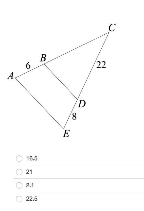 Given that ae∥bd, identify the length of ac.