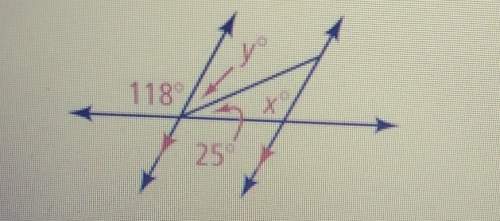 15. find the values of x and y in the diagram below.