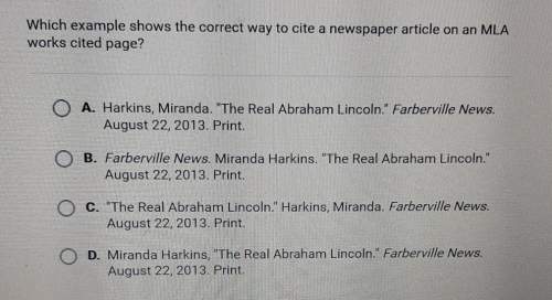 Which example shows the correct way to cite a newspaper article on an mla works cited page