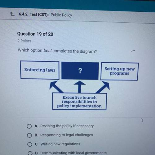 Which option best completes the diagram?  st enforcing laws setting up new p