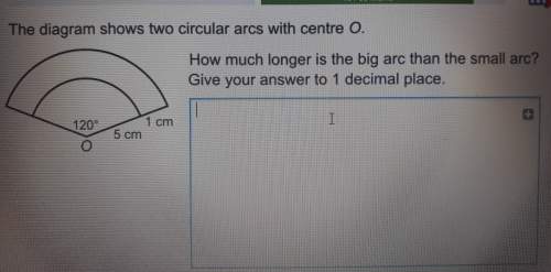 How much longer is the big arc than the small arc. give the answer to 1 decimal place