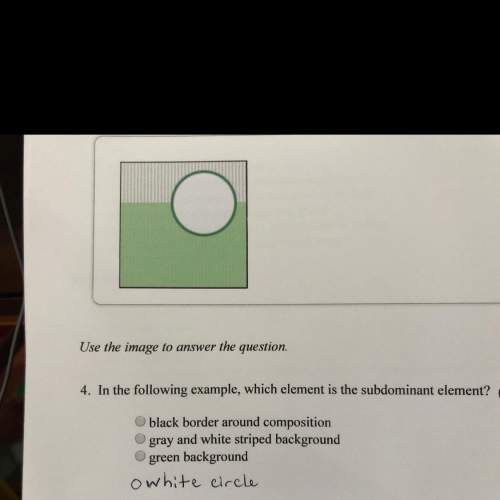 In the following example, which element is the subdominant element? white circle, green background,