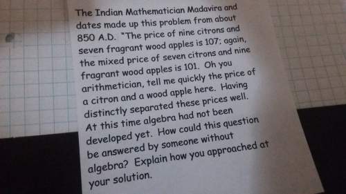 Can anyone answer the question how could this question be answered bysomeone without algebra?