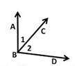 Which describes the relationship between 1 and 2 a. 1 and 2 are complementary angles b.