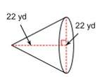 What is the volume of the cone? a. 4258.44 yd3 b. 2876.7 yd3 c. 4625.36 yd3 d. 2787.64 yd3
