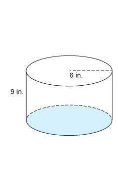 What is the exact volume of the cylinder?  a .54π in³ b. 108π in³ c 162π in³