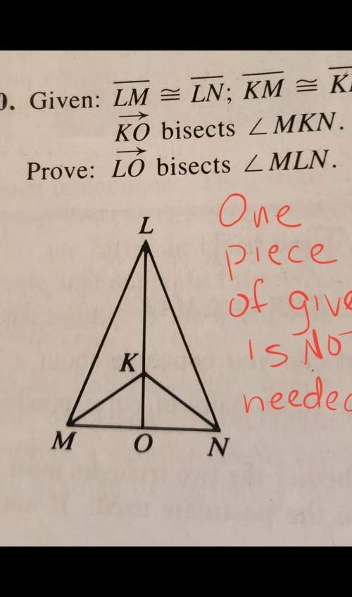 Prove lo bisects angle mln and identify which given statement is unnecessary.
