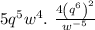 5q^5w^4.\ \frac{4\left(q^6\right)^2}{w^{-5}}