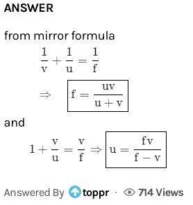 Given that u+v=m and 1/u + 1/v = 1/f, express m in terms of u and f

Answer?
Show the steps
Don’t an