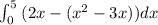 \int _0^5\:(2x-(x^{2}-3x))dx