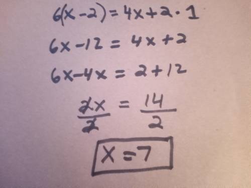 Solve for x in this linear equation: 6(x-2) = 4x + 2 * 1 point x = 3 x = 7 x = 12 x = 16