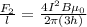 \frac{F_{2}}{l} = \frac{4I^{2}B\mu_{0}}{2\pi (3h)}