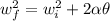 w_f ^2 = w_i ^2 + 2\alpha \theta