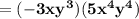\mathbf{=(-3xy^3)(5x^4y^4) }