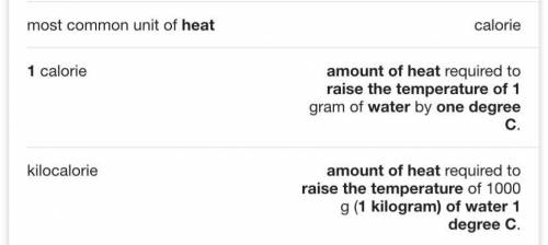 Is the amount of heat needed to raise the temperature of 1 kilogram of water 1 degree Celsius.