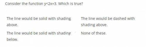 Consider the function y 2x+3. which is true