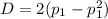 D=2(p_1-p_1^2)