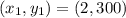 (x_1,y_1) = (2,300)