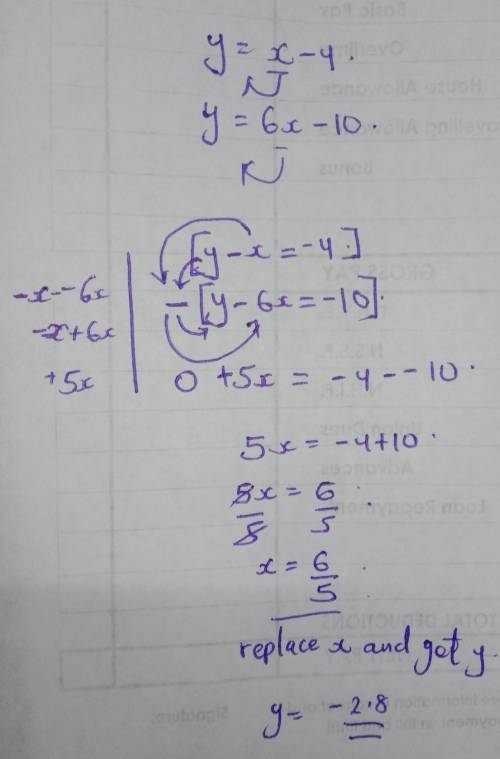Fy=x-4
Solve: 0
W = 6x – 10