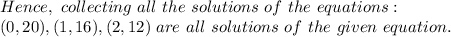 Hence,\ collecting\ all\ the\ solutions\ of\ the\ equations:\\(0,20),(1,16),(2,12)\ are\ all\ solutions\ of\ the\ given\ equation.\\