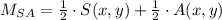 M_{SA} = \frac{1}{2}\cdot S(x,y) + \frac{1}{2}\cdot A(x,y)
