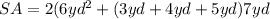 SA=2(6yd^{2}+(3yd+4yd+5yd)7yd