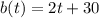 b(t)=2t+30