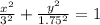 \frac{x^2}{3^2} +\frac{y^2}{1.75^2} =1