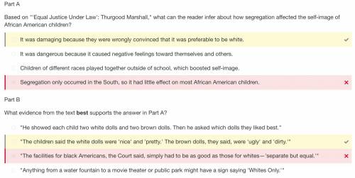 Question 1

Part A
Based on 'Equal Justice Under Law': Thurgood Marshall, what can the reader infe