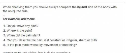How could you determine the injuries or ill person in a secondary assessment?