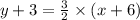 y + 3 =   \frac{3}{2}  \times (x + 6) \\