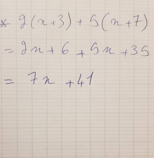 2(x + 3) + 5(x + 7)
Simplify