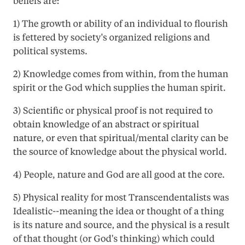 What is one belief held by the transcendentalists