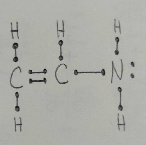 Draw a Lewis structure of the molecule that matches the description below. All non- H atoms should h