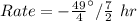 Rate = -\frac{49}{4}^{\circ} /\frac{7}{2}\ hr