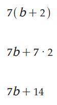 Which expression is equivalent to 7(b+2)?