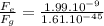 \frac{F_{e}}{F_{g}} =\frac{1.99.10^{-9}}{1.61.10^{-45}}