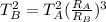 T_B^2=T_A^2 (\frac{R_A}{R_B})^3