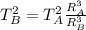 T_B^2=T_A^2 \frac{R_A^3}{R_B^3}