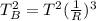 T_B^2=T^2 (\frac{1}{R})^3