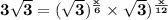 \mathbf{3\sqrt 3=  (\sqrt 3)^{\frac x6} \times \sqrt 3)^{\frac{x}{12}}}