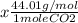 x \frac{44.01g/mol}{1 mole CO2}