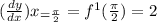 (\frac{dy}{dx})x_{= \frac{\pi }{2} } =  f^{1} (\frac{\pi }{2} )  =2