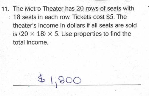 The metro theater has 20 rows of seats with 18 seats in each row tickets cost $5 the teaters income 