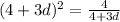 (4+3d)^2=\frac{4}{4+3d}