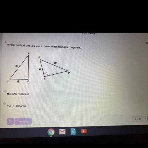 Which method can you use to prove these triangles congruent ?  a- the sas postulate