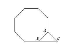 the octagon in the figure is equiangular and ab ≈ ac . find m&lt; acb a. 135