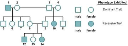 This pedigree chart tracks the inheritance of a recessive trait that is not sex-linked. based on the