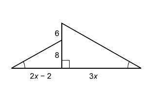 The two triangles are similar. what is the value of x?  enter yo